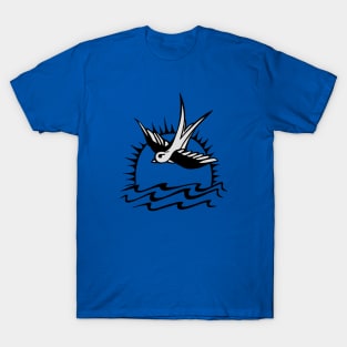 Sparrow Tattoo Black and White T-Shirt